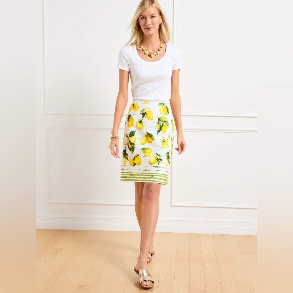 🌙 B140 - Talbots CANVAS A-LINE SKIRT - LUSCIOUS LEMONS